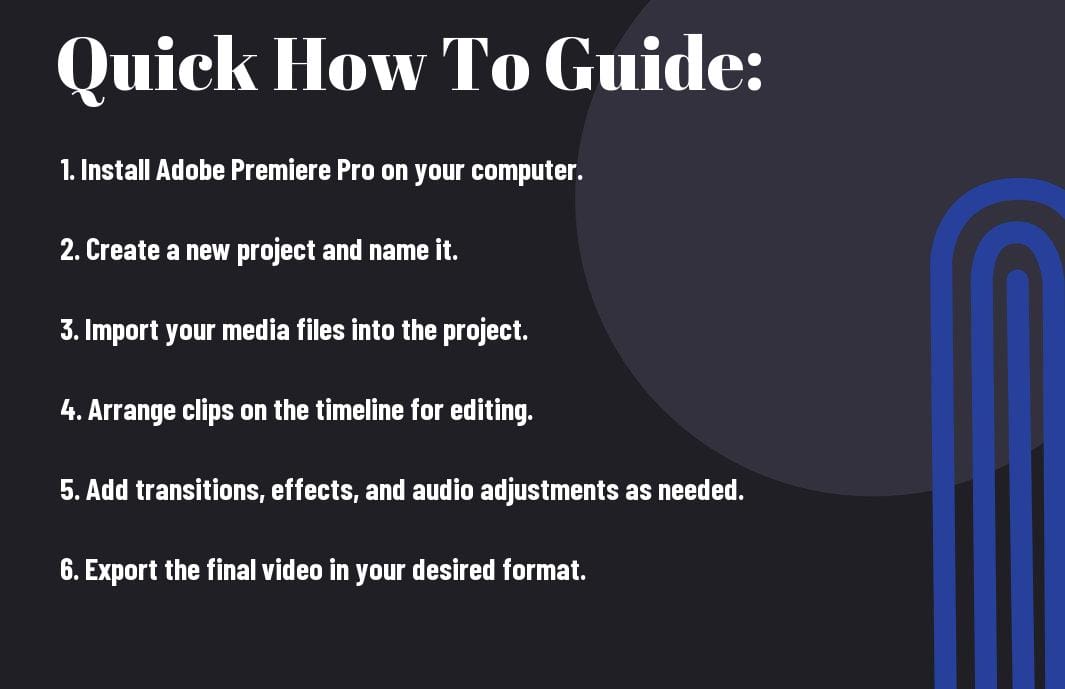 Quick how to guide on Adobe Premiere Pro