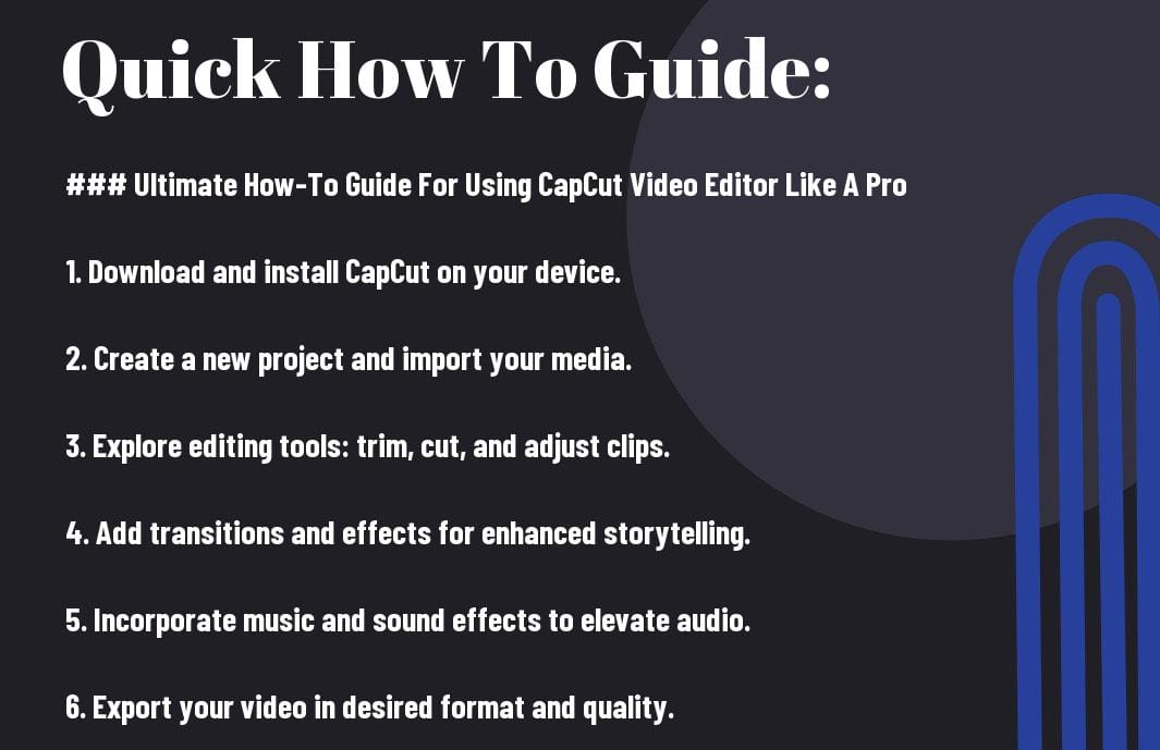 capcut video editor guide